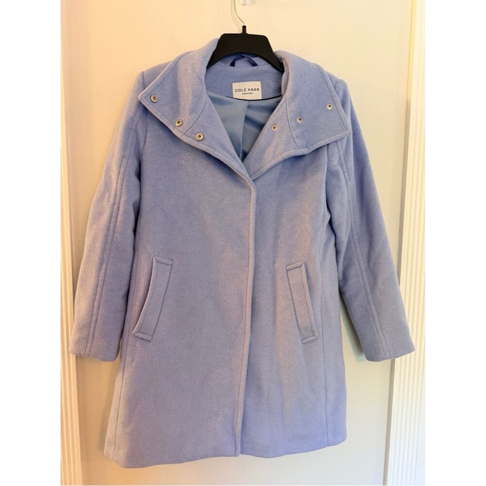 Cole Haan Signature Periwinkle Wool Blend Coat Size 4